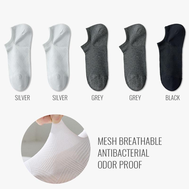 MiiOW Pure Cotton Short Sock Men Sport Non-Slip Invisible Ankle Sock Summer Anti Sweat Deodorant Breathable Business Dress Sock