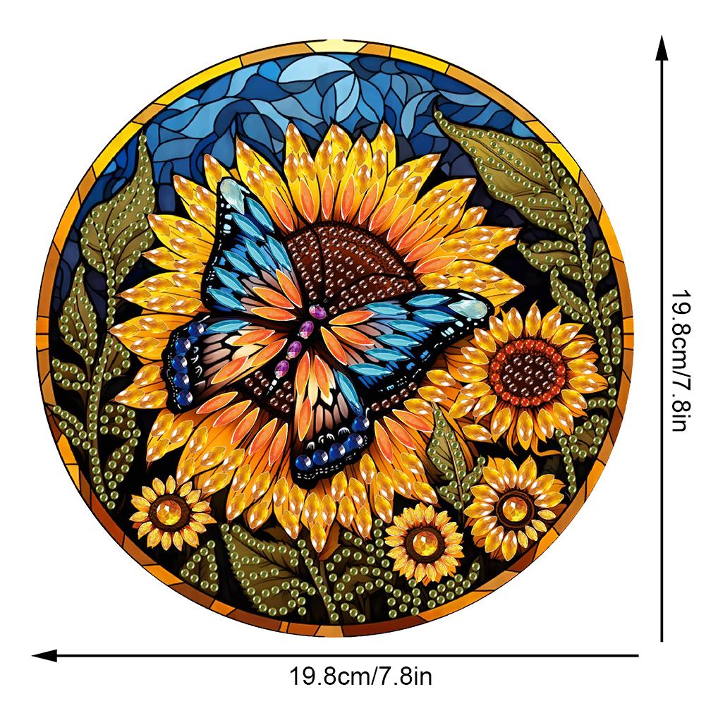 2D/Flat DIY Diamond Painting Set Rhinestone Diamond Art Window Pendants Hanging Diamond Art Kits Wall Decor for Home & Windows