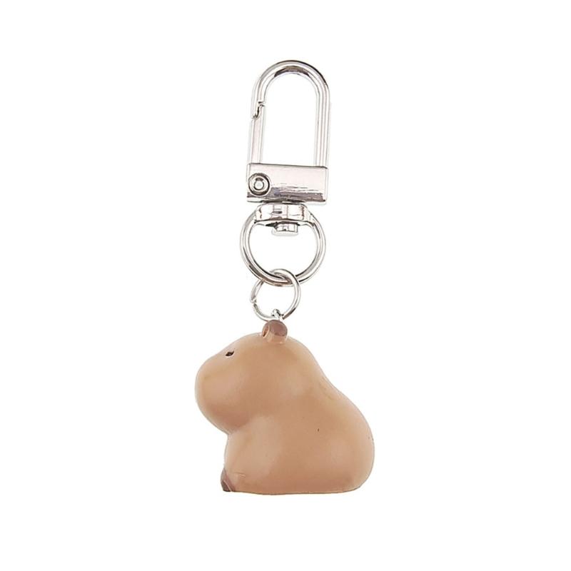 Lovely Capybara Keychain Adorable Cartoon Designed Key Holder Hanging Ornament for Bag Charm or Car Decoration