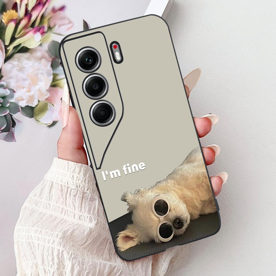 For Tecno Camon 40 Pro 4G Camon40 Elegant Floral Cat Phone Case For Camon 40 40Pro 4G CM6 CM5 Black Silicone Soft Cases Bumpers