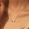 Gold Plated Moissanite Necklace for Women 7mm Freshwater Pearl Pendant Necklaces Silver Wedding Bridal Jewelry Gift
