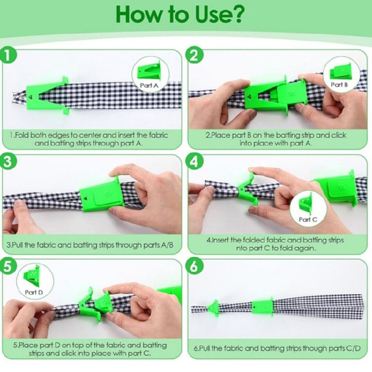 4Pcs Plastic Fabric Tube Maker Sewing Aid Plastic Fabric Tube Maker For Dressmaking Rug Quilting Making Knitting