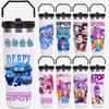 30Oz K-Pop Portable Car Cup Stainless Steel Thermos Cup with Straw Travel Sports Water Bottle with Handle Cover Coffee Vacuum Flask