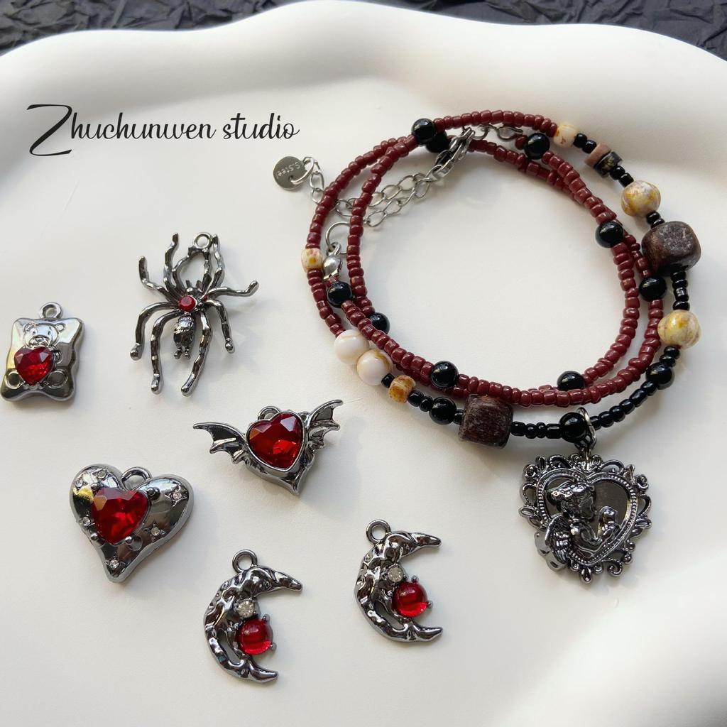 Dunkel Süßes Herz Rose Kreuz Legierung Anhänger für DIY Armband/Halskette