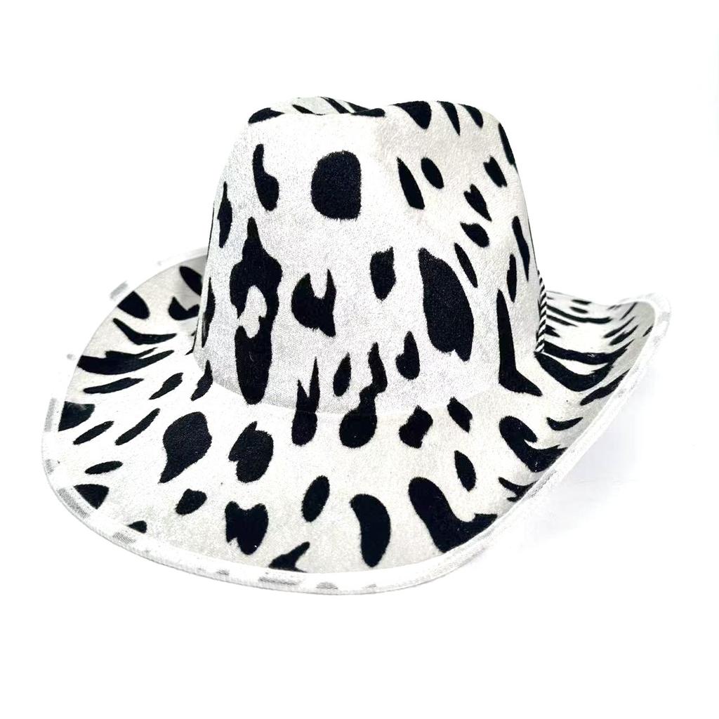 Hat Cow Pattern Western Cowboy Hat Ball Party Hat Versatile Jazz Hat