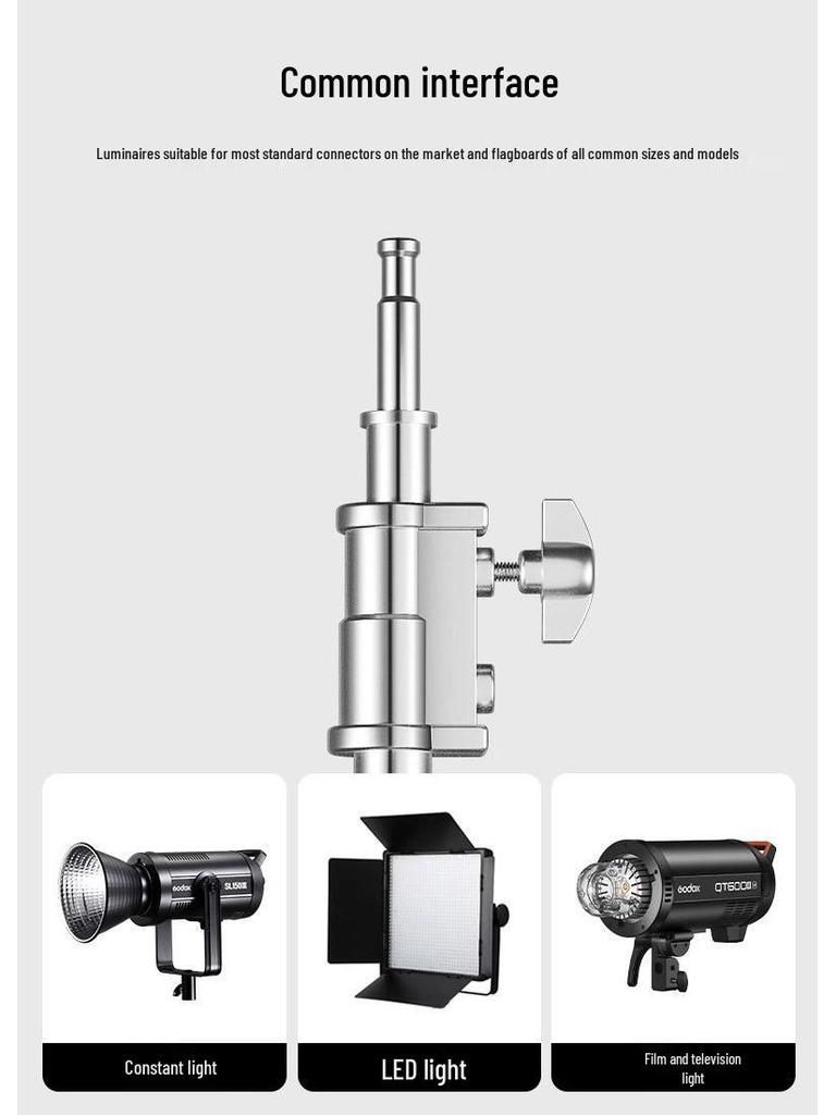 3.3m Stainless Steel Heavy Duty C-Stand with Portable Horizontal & Angled Arm for Photo Studio Lighting.