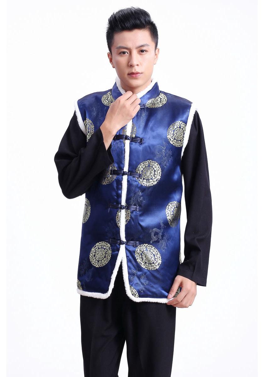 

Men s Ethnic Style Tang Suit Vest - Work & Performance XL темно-синий