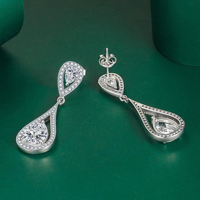 BELLA BOX Luksusowe kolczyki w kształcie gruszki dla kobiet, modne, na ślub, zaręczyny, przyjęcie, prezent