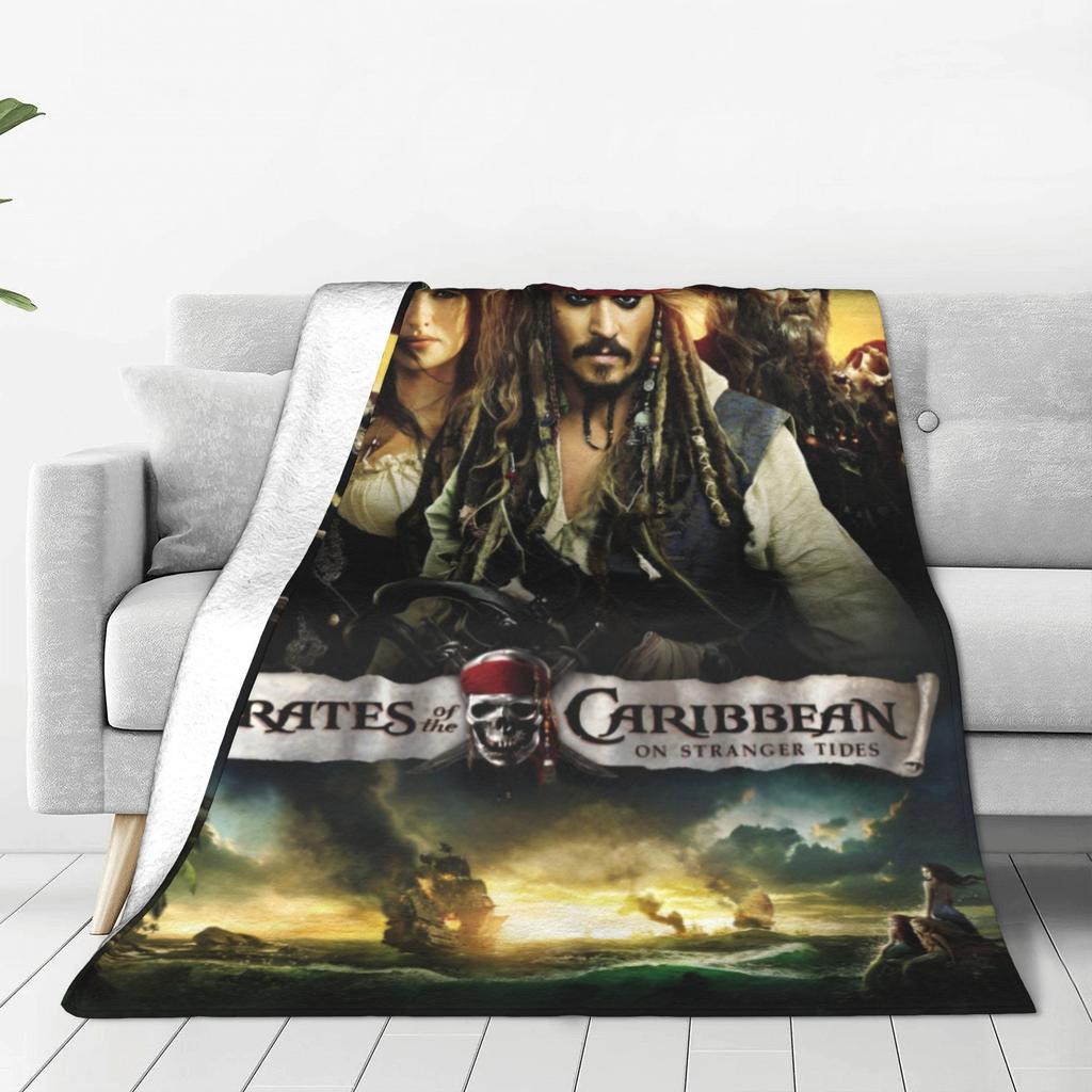 Piráti z Karibiku: Na vlnách osudu Flanelová deka Jack Sparrow Deka pro domácí pohovku Měkká Venkovní Multifunkční