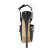 Mode Liyke Modedesign Metallnit Bakspänne Rem Platåsandaler Kvinnor Bröllopsbankettsko Sexig Peep Toe Strippa Höga Klackar