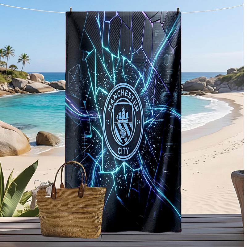 Manchester City Printed Beach Towel Quick Dry Soft TowelPortable Large Rectangular Beach Blanket for Travel Swimming Pool