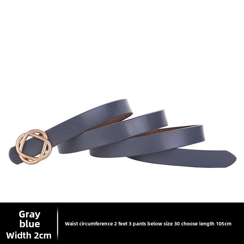 Leather Female Waist Belt With Smooth Snap Closure For Daily Outfits