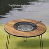Folding Outdoor Tea & BBQ Table with Fire Pit