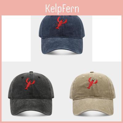 Vintage Lobster Embroidered Cotton Baseball Cap With Sun Protection For Outdoor Sports