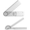 DEVENTORZ Goniometer, 2-Piece Set, 180/360 Degree Measuring Tool, Clear Plastic, Portable, Rotating Angle Spine Ruler, Multifunctional Angle Meter