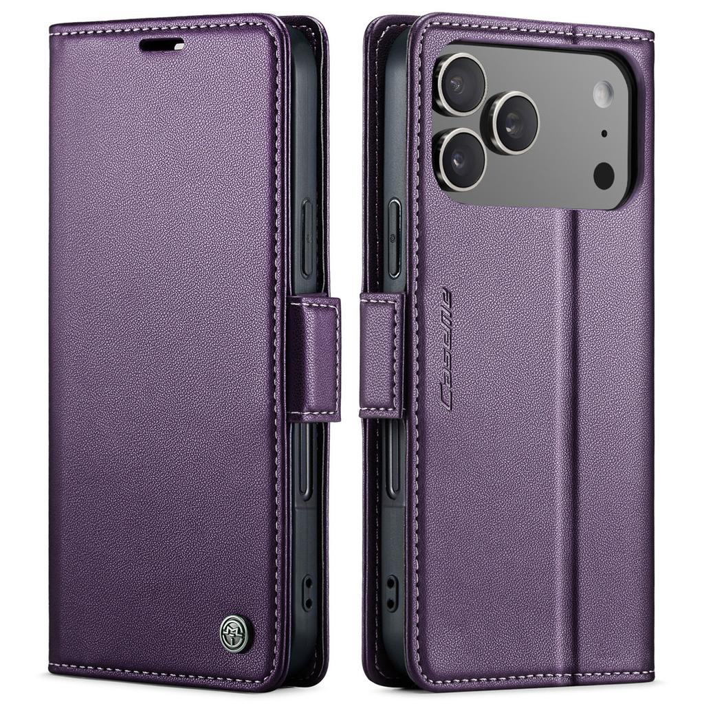 RFID-Blockierende Leder-Klapphülle für iPhone 17/15 & Samsung S24 - Diebstahlschutz Hülle
