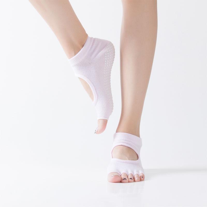 Women Yoga Backless Five Toe Socks Breathable Silicone Sport Socks Gym Fitness Ballet Slippers Dance