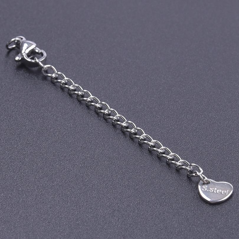 High Quality Waterproof Heart Rectangle Stainless Steel Extention/Tail Chain DIY Jewelry Making Supplies Metal Handmade Necklace