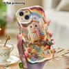 Cabina telefonica: Piatto 2D, adatto per custodia protettiva iPhone 18 17 16 15 14 13 12 Pro, foresta di funghi arcobaleno gufo, vacanze di Natale e Halloween perfette