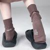 Ladies Spring Pure Cotton Letter Personality Medium Tube Pile Socks