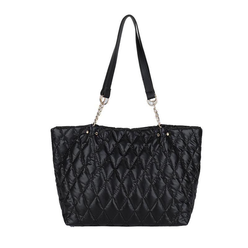 Large capacity tote bag women's 2025 new diamond shoulder bag women's cotton clothing bag fashion trend work bag tide