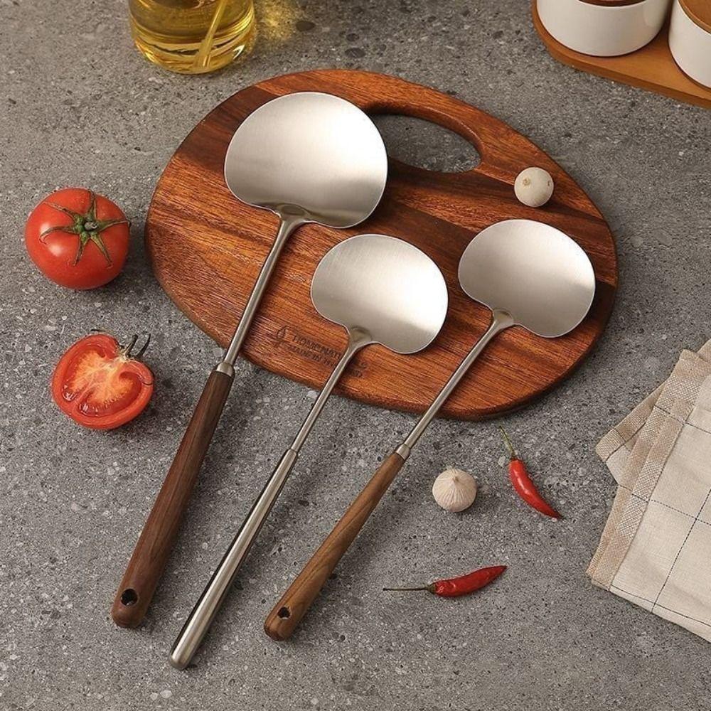 Mushroom Shape Kitchen Stir Fry Spoon Wood Handle Cooking Spoon New Cooking Spatula  Kitchen Tools