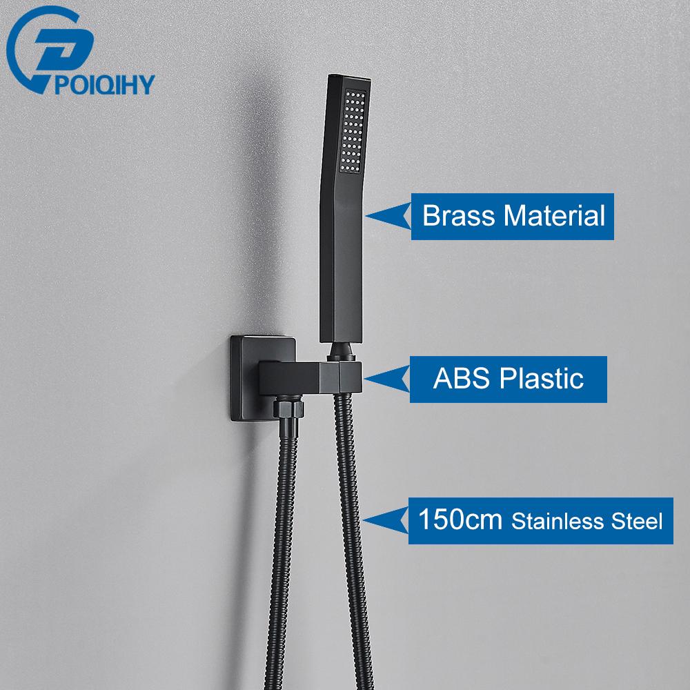 

POIQIHY Золотая лейка для душа 150 см душевой шланг из нержавеющей стали пластиковый кронштейн головка душевого смесителя настенный смеситель аксессуар