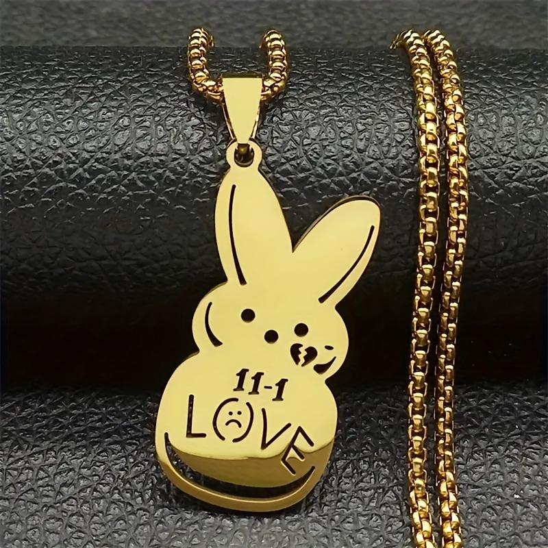 LOVE Rabbit Fashion Theme Love Sadness Pendant Necklace 60CM