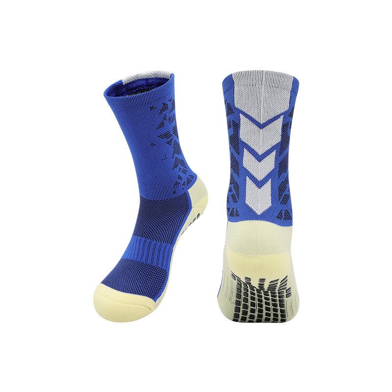 Men's Non-Slip Mid-Calf Football Socks with Thickened Towel Bottom and Silicone Grip