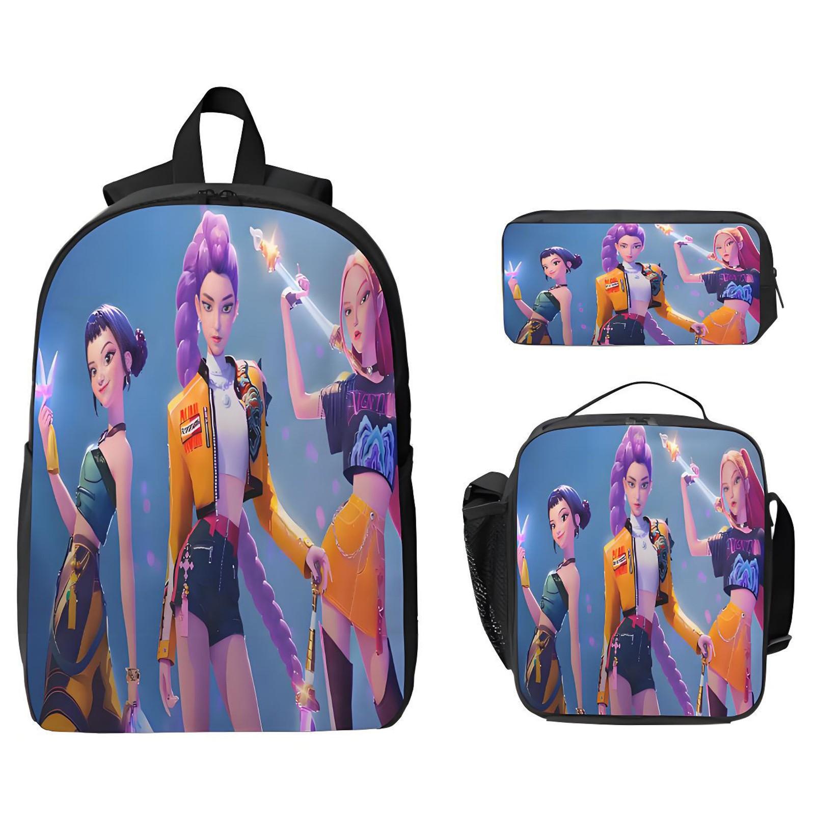 

Повседневная сумка через плечо с рисунком из мультфильма для учеников младших классов средней школы, рюкзаки большой вместимости One Size