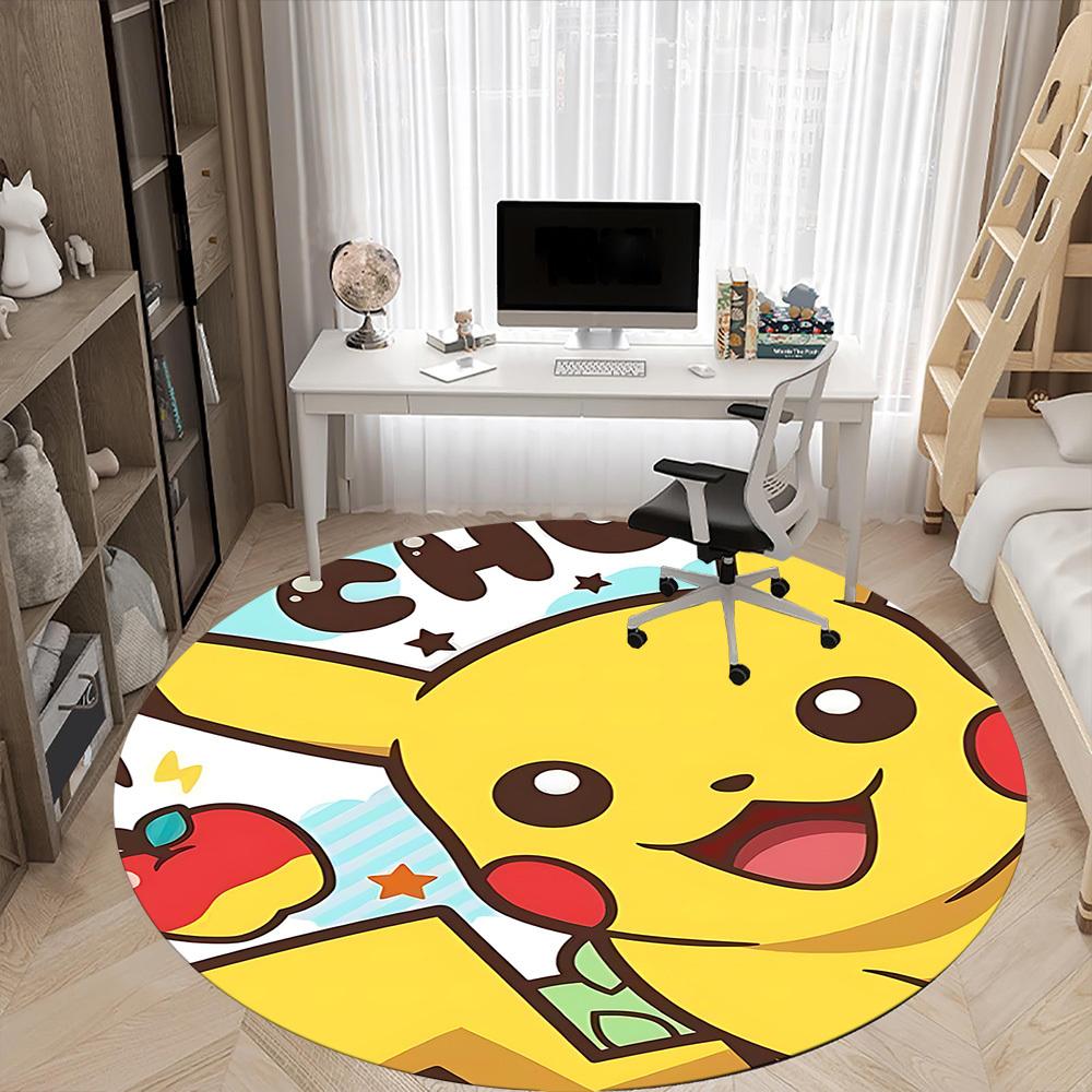 1pc Pikachu, Pokémon Office Round Area Rug, Under Office Chairs Bedroom Living Room Home Decor  a1022280