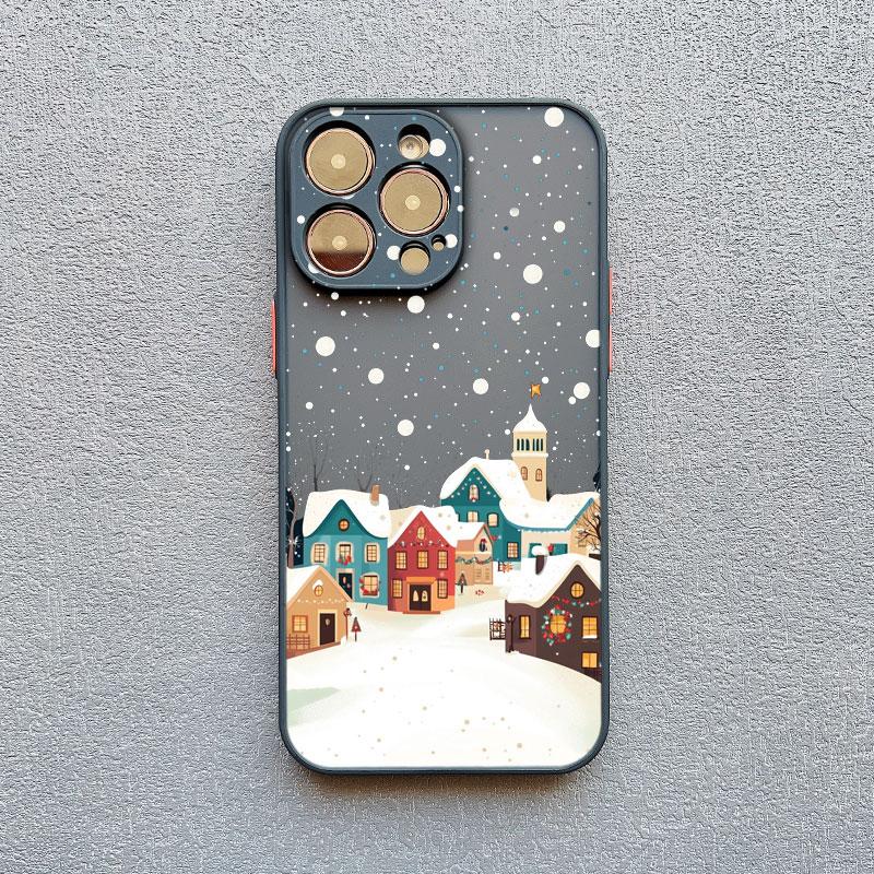 Winter Snow Street Scenery Phone Case For iPhone 17 Pro Max 16 15 Pro Max 14 Plus 13 Mini 12 11 Pro Max Shockproof Back Covers
