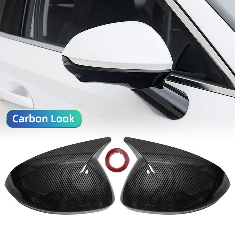 Rearview Side Mirror Cover Wing Cap Car Sticker Exterior Door Rear View Case Trim Carbon/Black For Hyundai Sonata 11th 2025