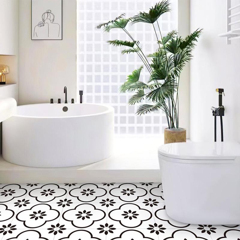 20x20cm 12 Peças Azulejos de Chão Mosaico de PVC Autocolantes Impermeáveis Antiderrapantes para Banheiro Cozinha DIY Reforma de Piso Casa