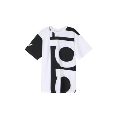 adidas Originals Big Adi Tee Loose Fit Bold Graphic Print Cotton Short Sleeve T-Shirt Men Black White DY6653