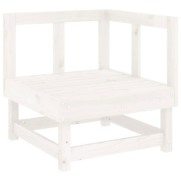 VidaXL Canapé d'Angle de Jardin, Siège avec Dossier, Meuble de Terrasse Patio Arrière-cour Balcon Extérieur, Blanc Bois de 825367