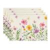 Floral Butterfly Summer Placemats Set of 4, 12x18 Inch Seasonal Spring Placemats for Party Kitchen Dining Summer Decoration
