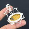 Womens day Deal 925 Sterling Silver Picture Jasper Stone Unique Artisan Pendant