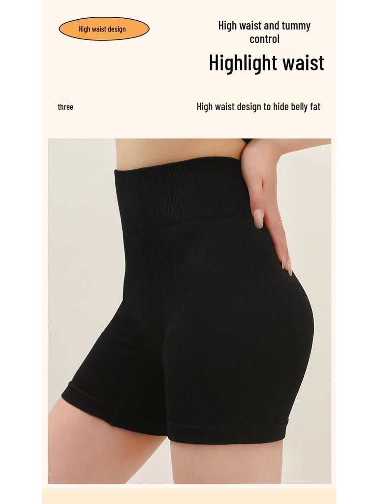Women's High-Waisted Seamless Ribbed Yoga Shorts - Summer Elastic Three-Point Fit, Hip-Lifting Sportswear