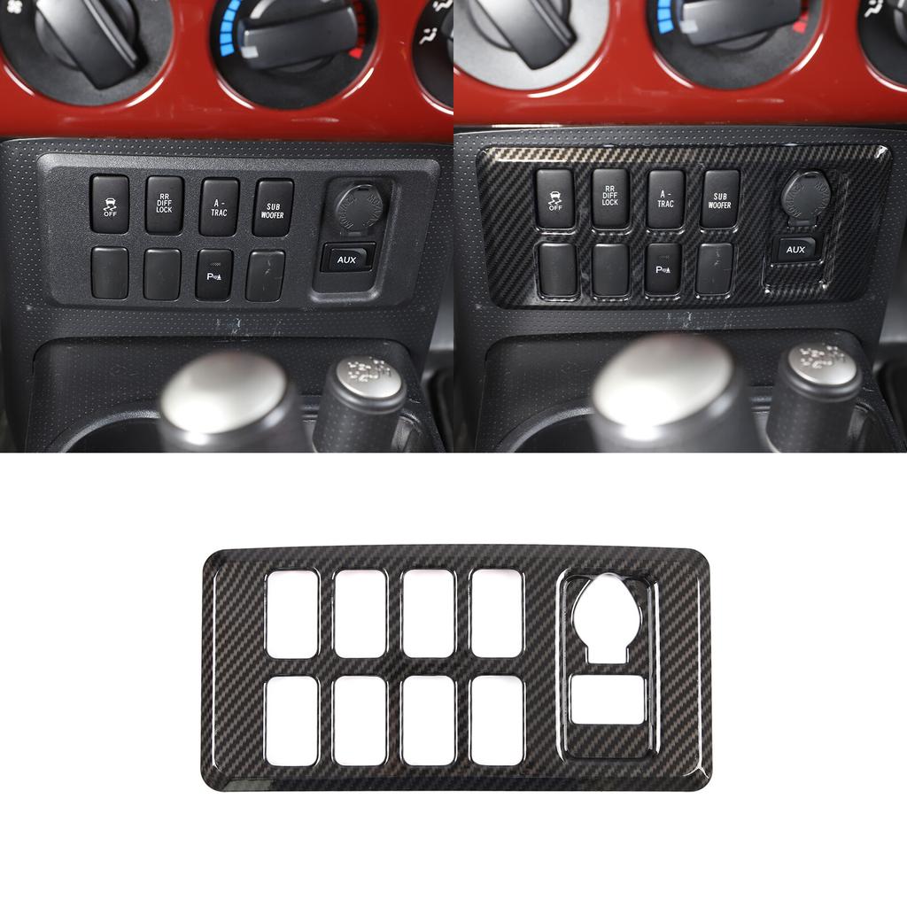 For Toyota FJ Cruiser 2007-14 Carbon Fiber ABS Central Console Button Cover Trim