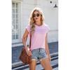 Women's Striped Loose Crew Neck Short Sleeve T-Shirt Top  Spring Summer New Casual Tee For Cross-border Trade