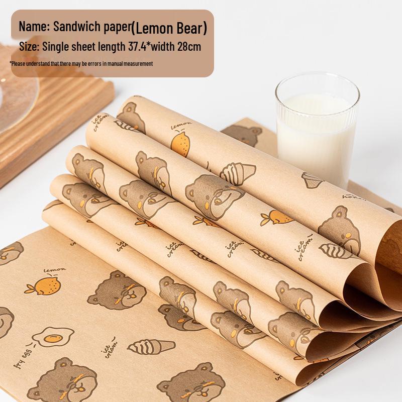 Disposable Oil-Proof Food-Grade Sandwich & Burger Wrapping Paper Liner