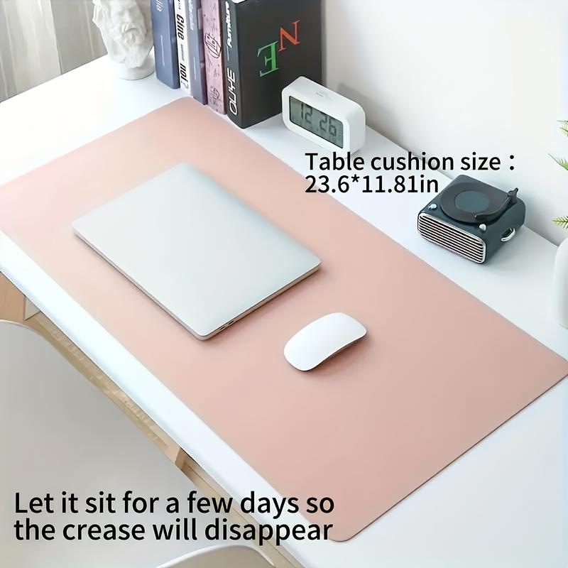 Faux Leather Desk Mat - Non-Slip, Waterproof, Stain-Resistant | Ideal for Office & Study | Available In Multiple Sizes | Pink, Smooth Finish, Desk Pad