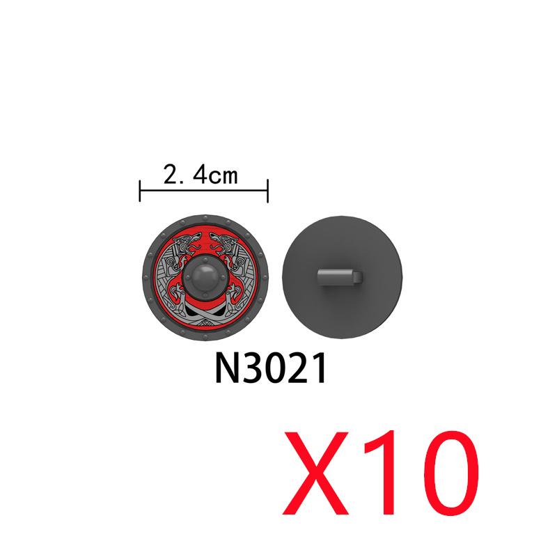 MOC Mittelalterliche Bausteine Charakter Ritter Krieger Zubehörset Helm Schulterrüstung Schild Bogen Pfeil Stein Geschenk Spielzeug X022