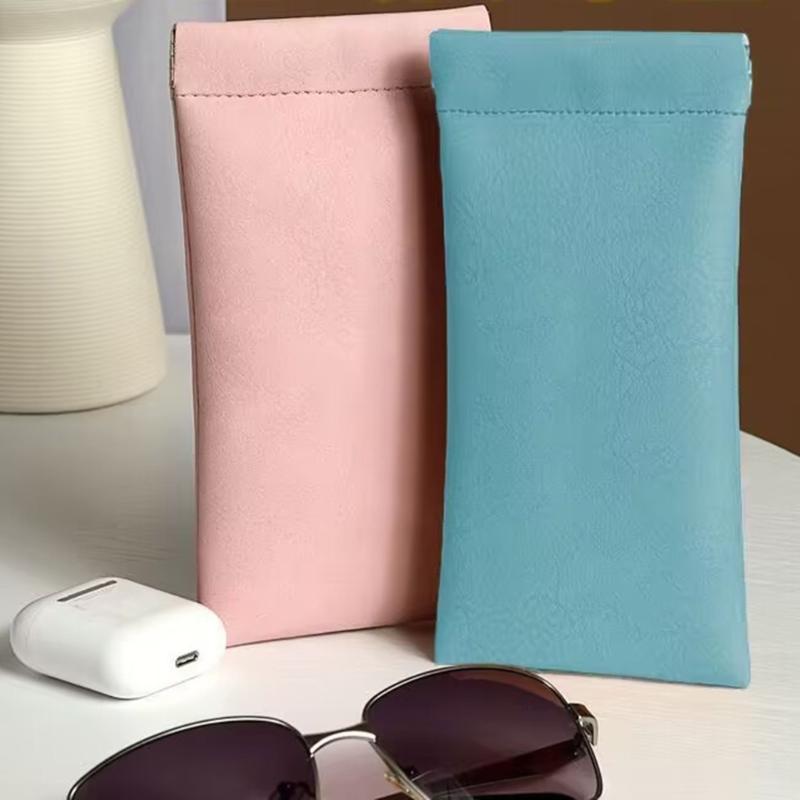 Automatic Closures Glasses Pouches Scratch Resistant Glasses Bag Soft Pouches for Eyeglasses Accessories Organization