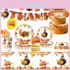 Thanksgiving Party Supplies Set With Tablecloth And Cutlery