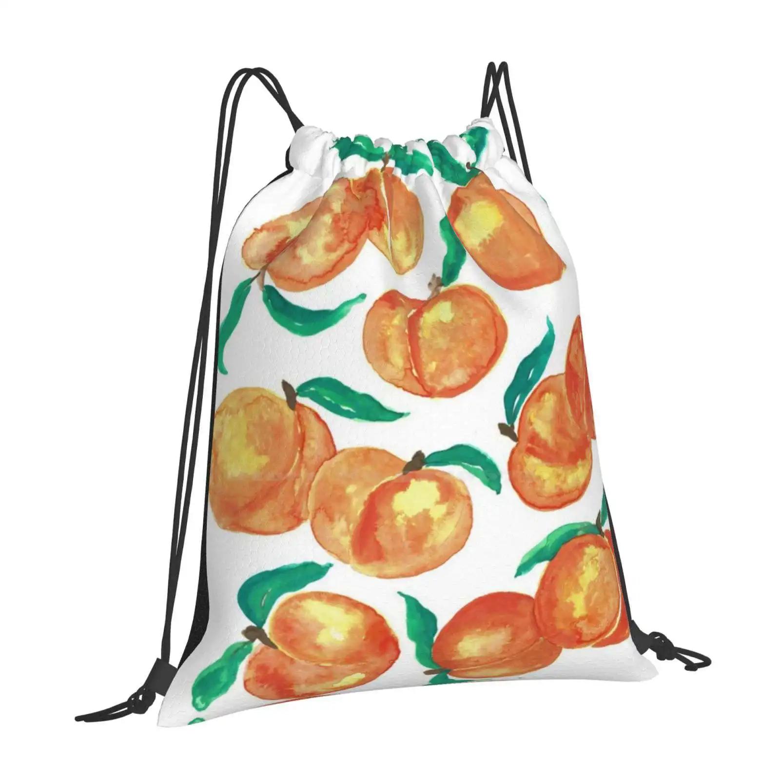 Watercolor Peaches Large Capacity School Backpack Laptop Bags Watercolor Peaches OneSize