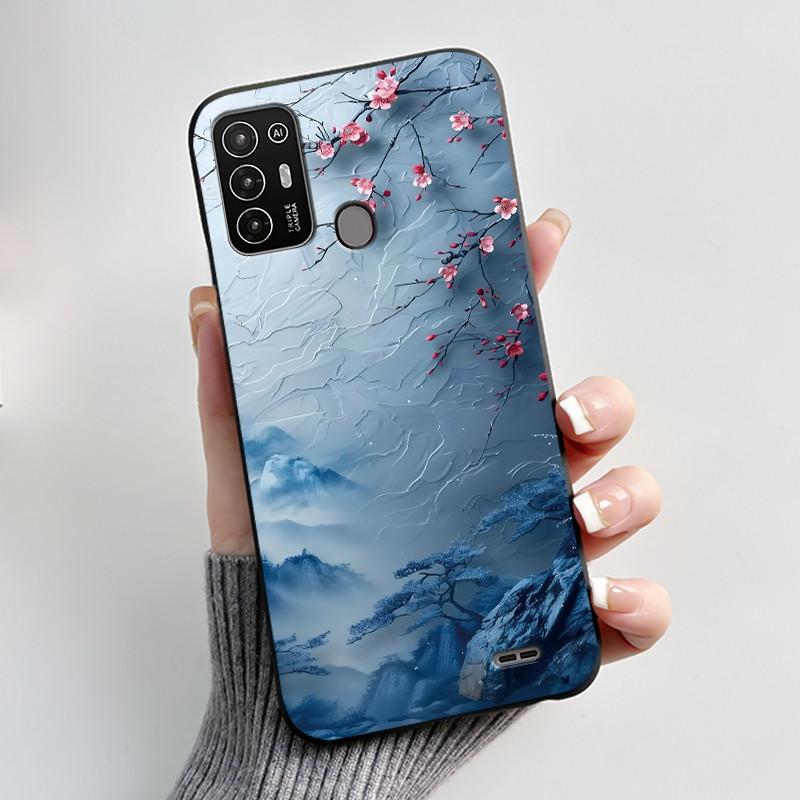 Hülle Für ZTE Blade A52 / A52 Lite Hülle Ästhetisch Niedliche Katze Astronaut Handyhülle Schwarze Weiche Silikon TPU Rückabdeckung Bumper Schale