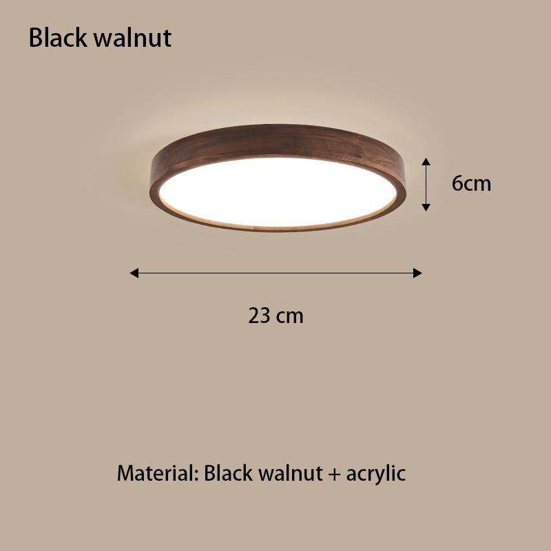 Nordic Simple Solid Wood Ceiling Lamp Modern Fashion Aisle Lamp Circular Three Color LED Lamp Ultra Thin Study Bedroom Lamp