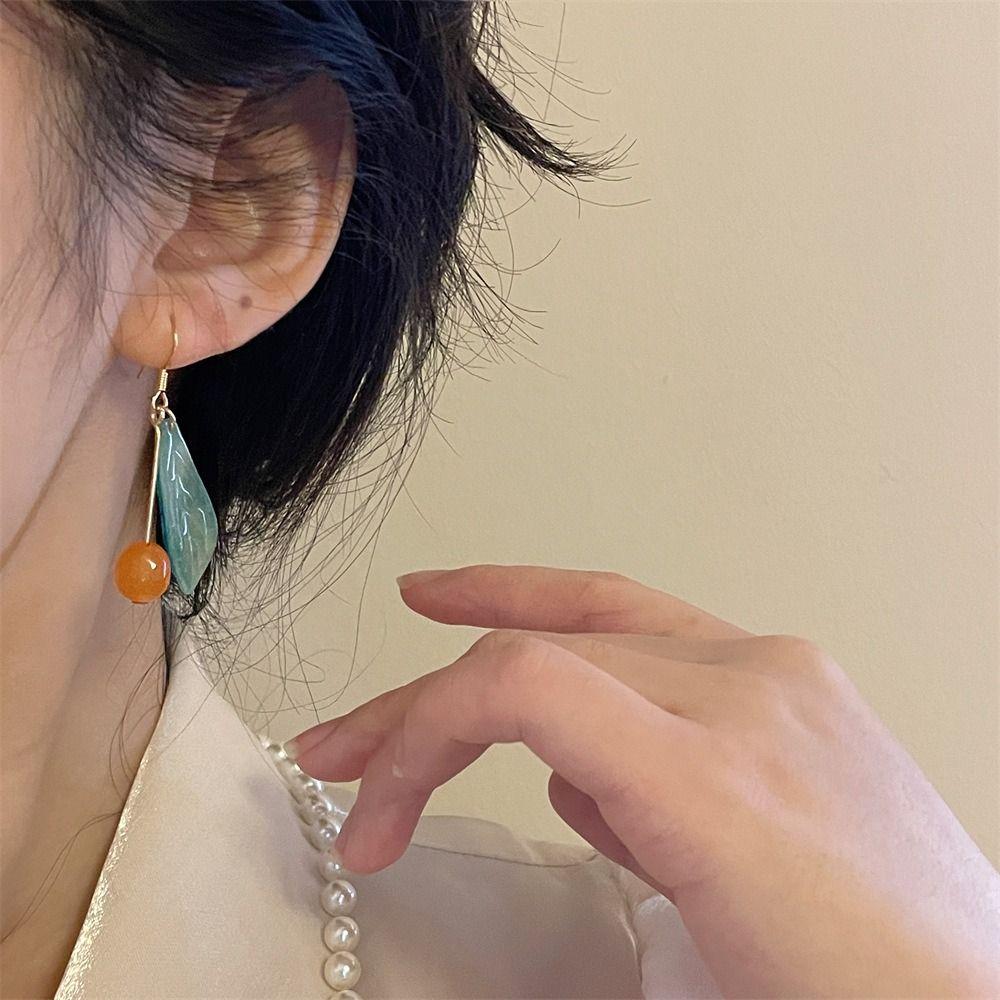 

Gradient Beads Earrings for Women Pendant Chinese Jewelry Simple Dangle Earrings Gift